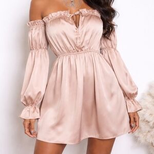 Champagne colored SATIN dress